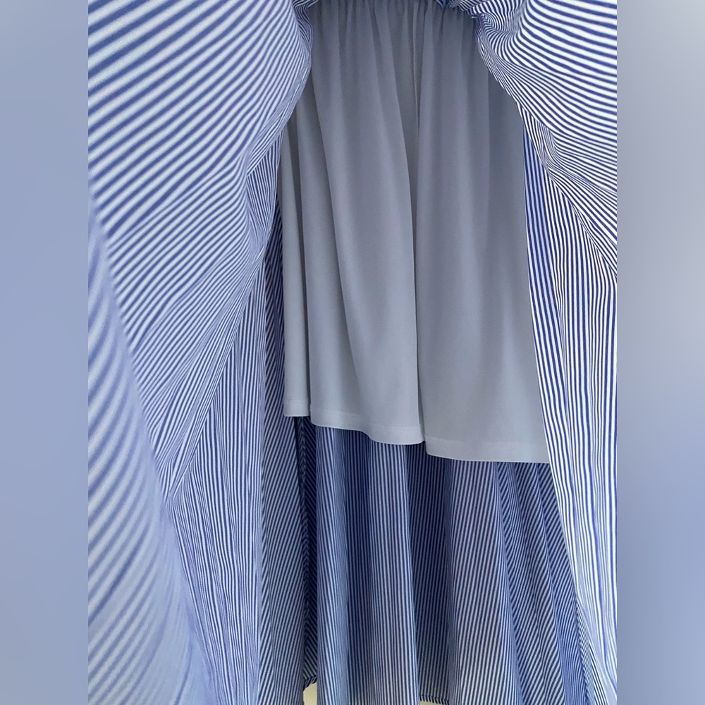 Blue-white striped pleaded skirt Size S/M - Picture 4 of 4